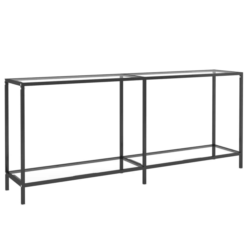 vidaXL Konsollbord gjennomsiktig 180x35x75,5 cm herdet glass