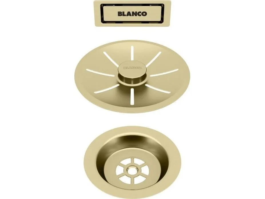 Blanco InFino sett i stål satin gold for overløp/avløp til 1 kum