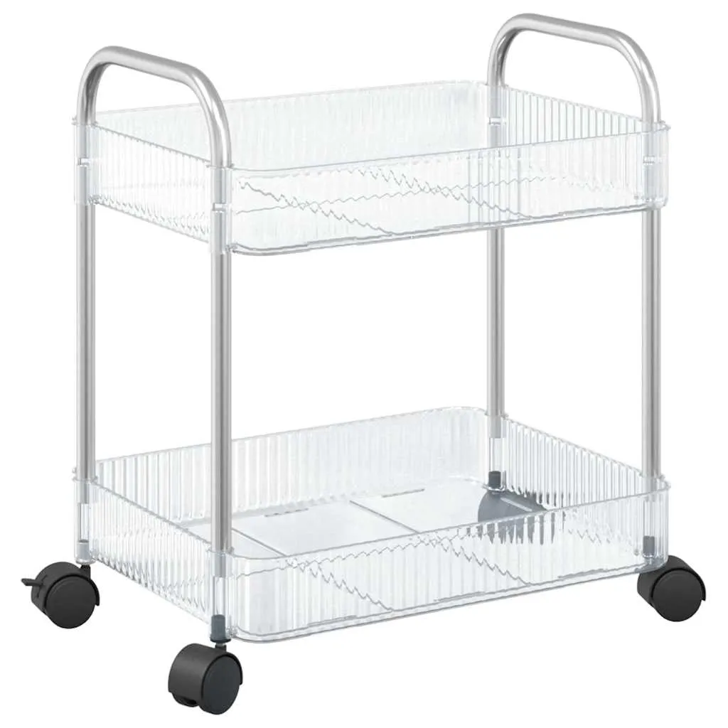vidaXL Oppbevaringsvogn 2-lags gjennomsiktig 37x28x43,5 cm akryl