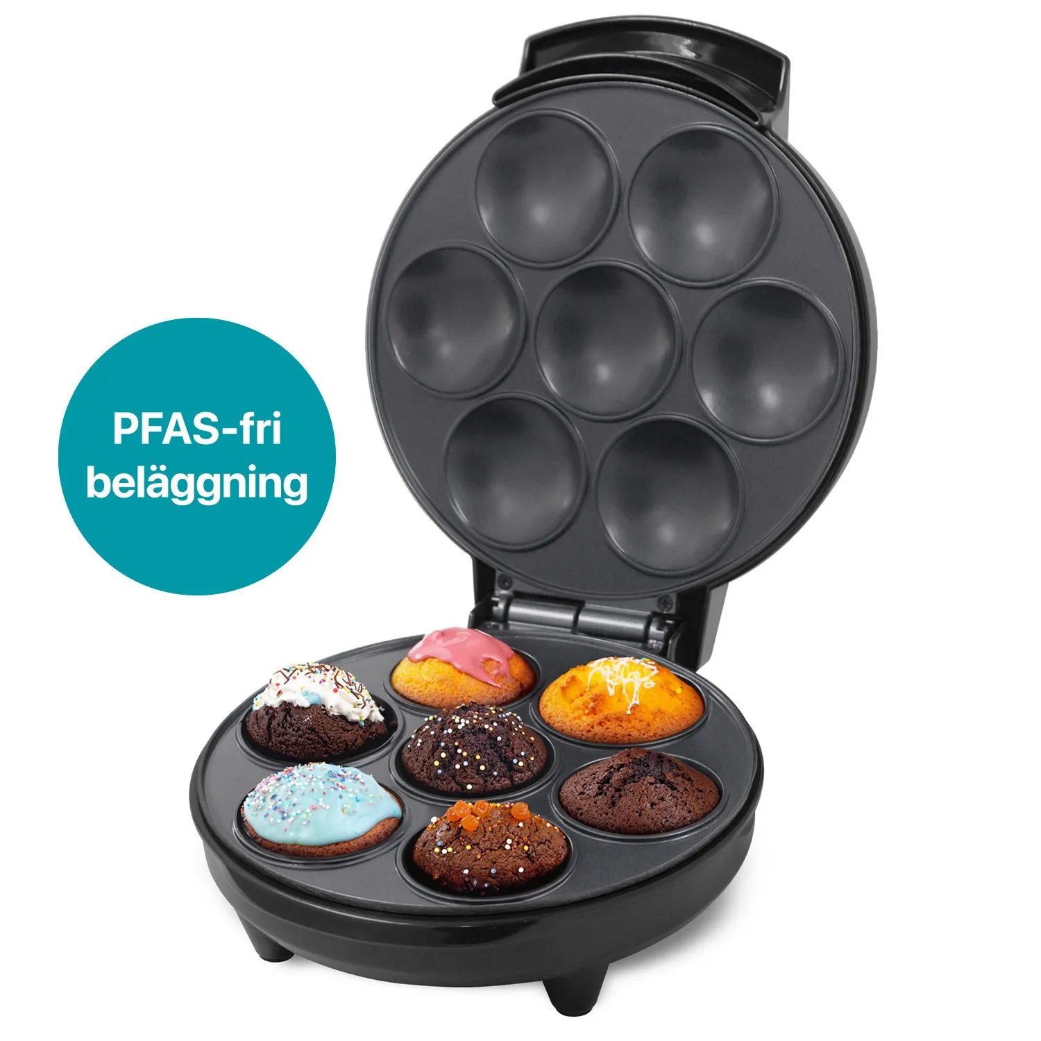 Muffinsmaker Ceramic 7 Muffins 700W MM400 Sort
