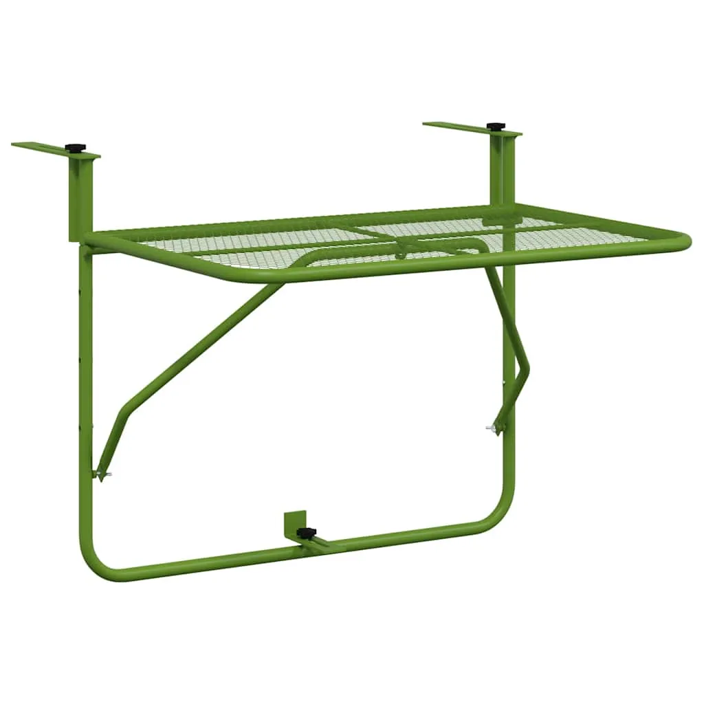vidaXL Balkongbord grønn 60x40 cm stål