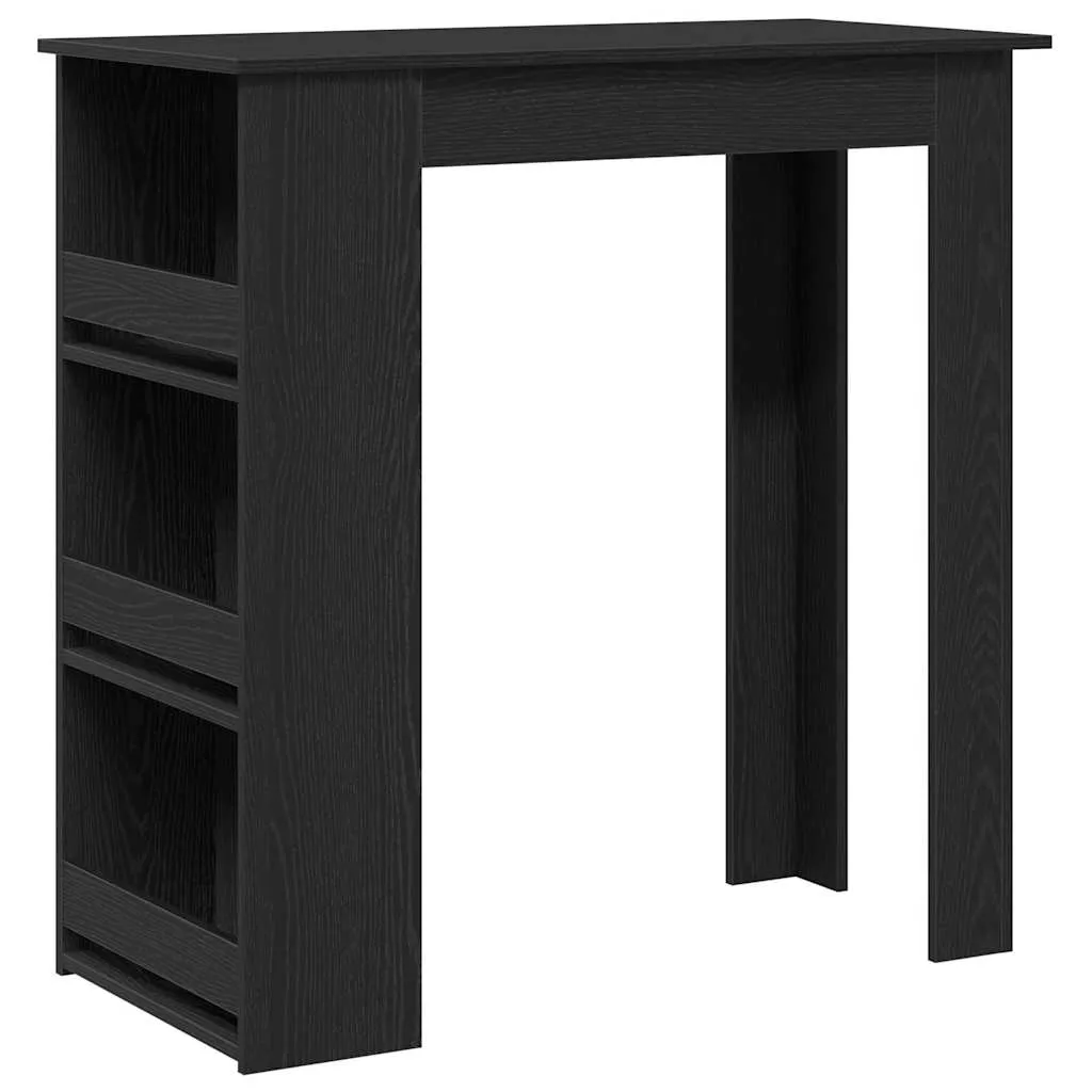 vidaXL Barbord med oppbevaring svart eik 102x50x103,5 cm