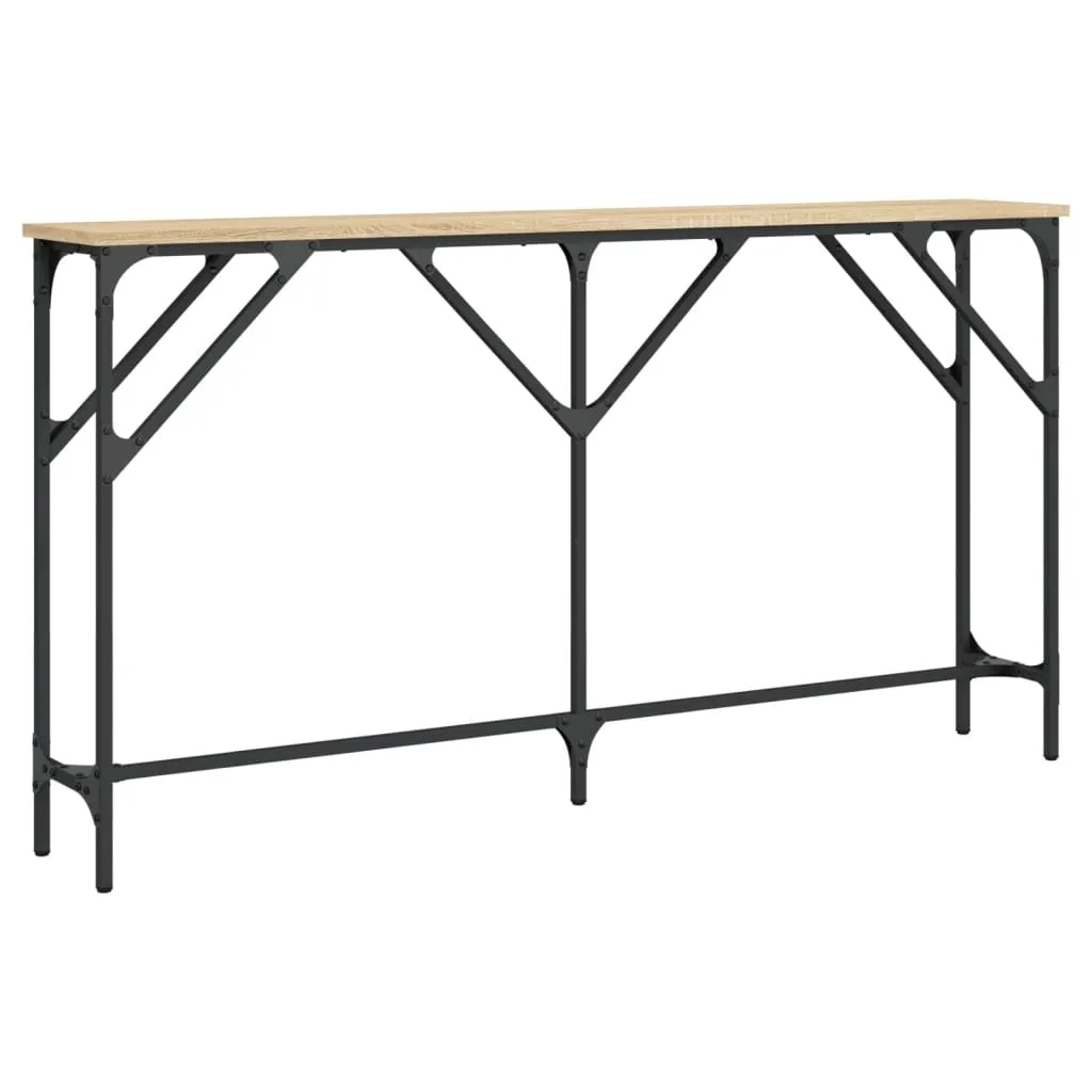 vidaXL Konsollbord sonoma eik 140x23x75 cm konstruert tre