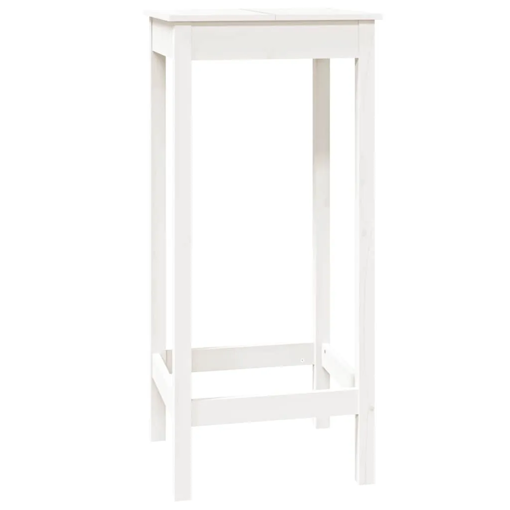 vidaXL Barbord hvit 50x50x110 cm heltre furu