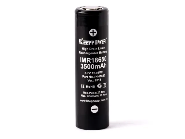 ALLNET IMR18650, Oppladbart batteri, 3,7 V, 2 stykker, 3500 mAh, Sort, Sølv, RoHS