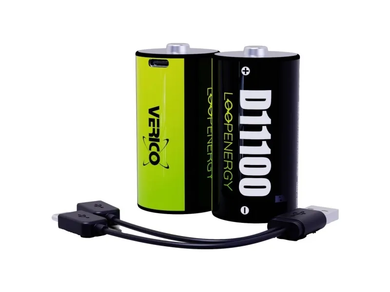 Verico LoopEnergy oppladbart D-batteri litium 7400 mAh 1,5 V 2 stk