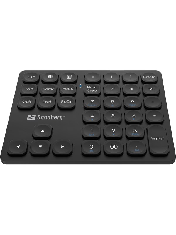 Sandberg Wireless Numeric Keypad Pro - Numpad - Svart