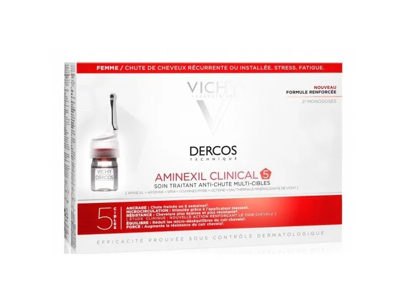 Vichy Dercos Aminexil Clinical 5 behandling mot hårtap for kvinner 21 x 6 ml