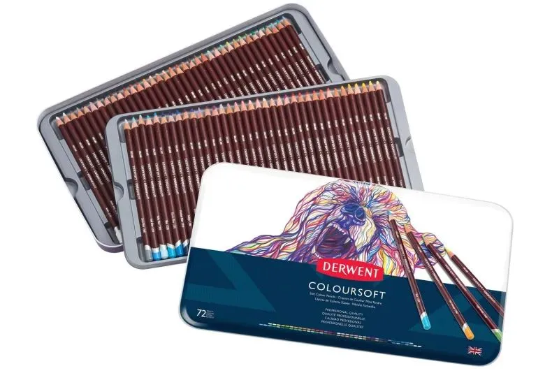 Derwent Coloursoft pencil - med 72 stk. tinæske