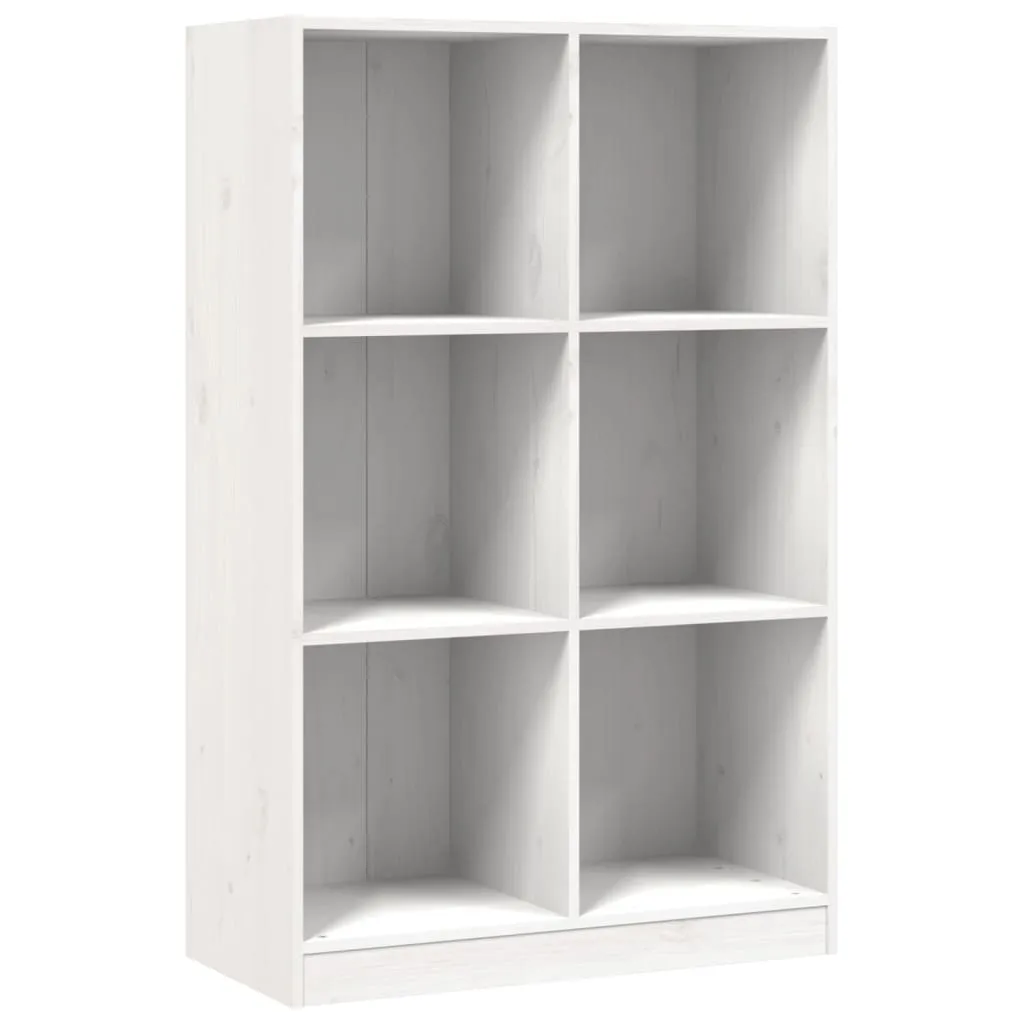vidaXL Bokhylle hvit 70x33x110 cm heltre furu