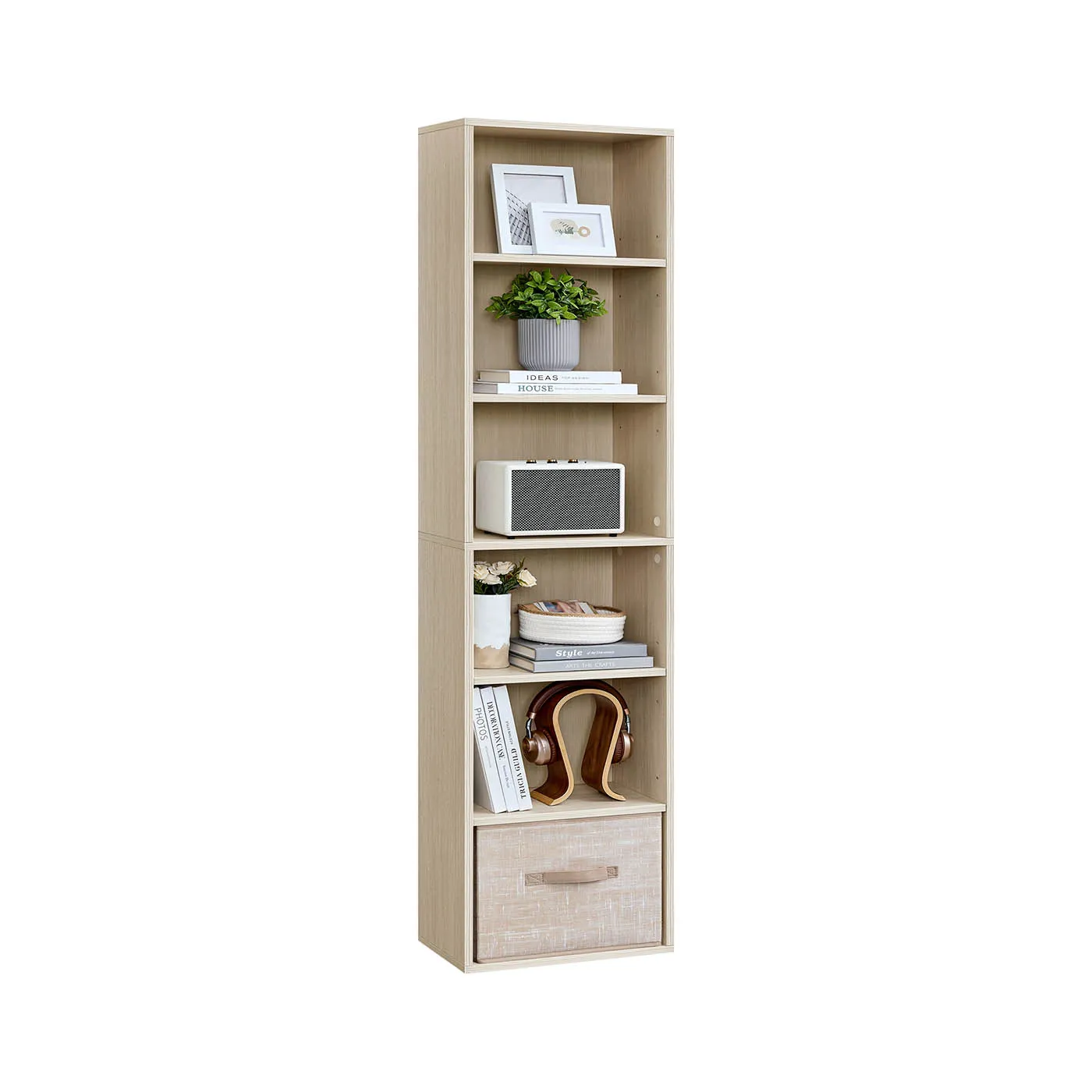 Bokhylle, 40x24x178,5 cm, Beige