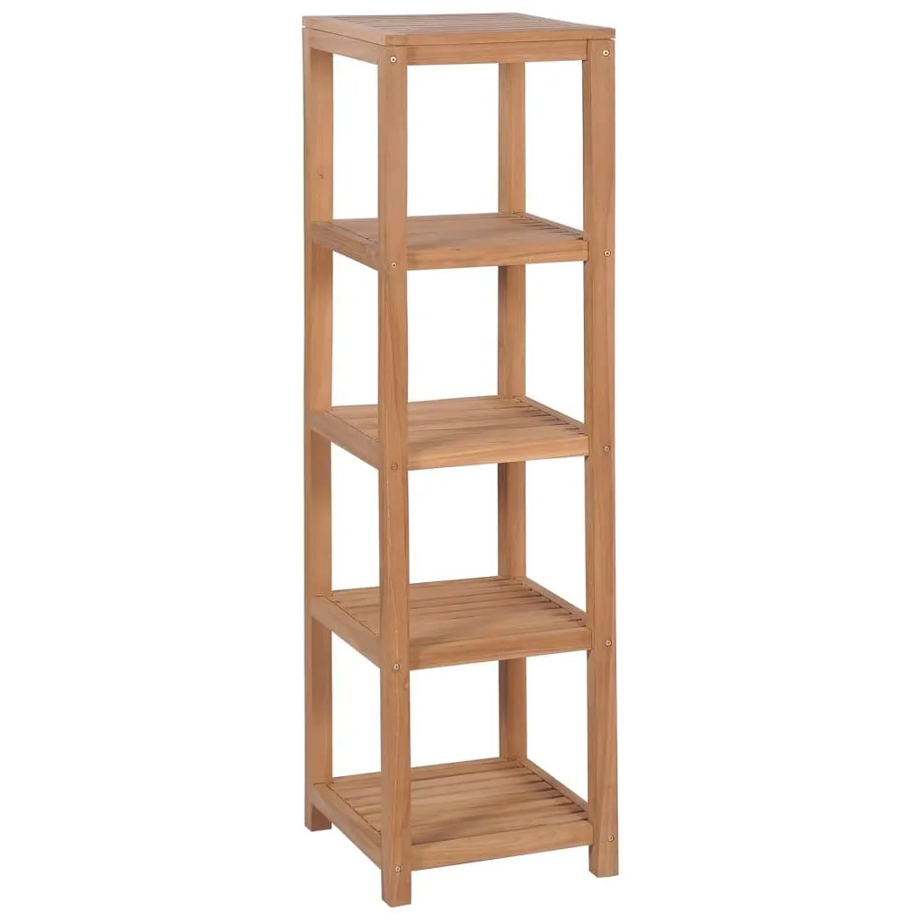 vidaXL Baderomshylle 4 etasjer heltre teak 42x42x165 cm
