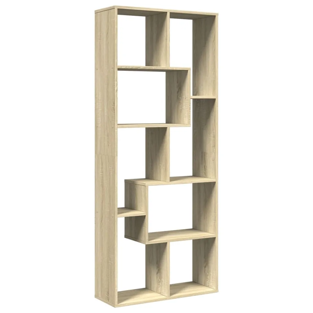 vidaXL Romdeler bokhylle sonoma eik 67x25x161,5 cm konstruert tre