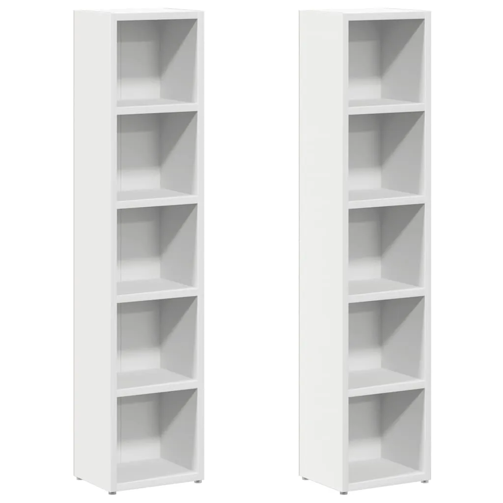 vidaXL CD-skap 2 stk hvit 21x16x93,5 cm sponplate