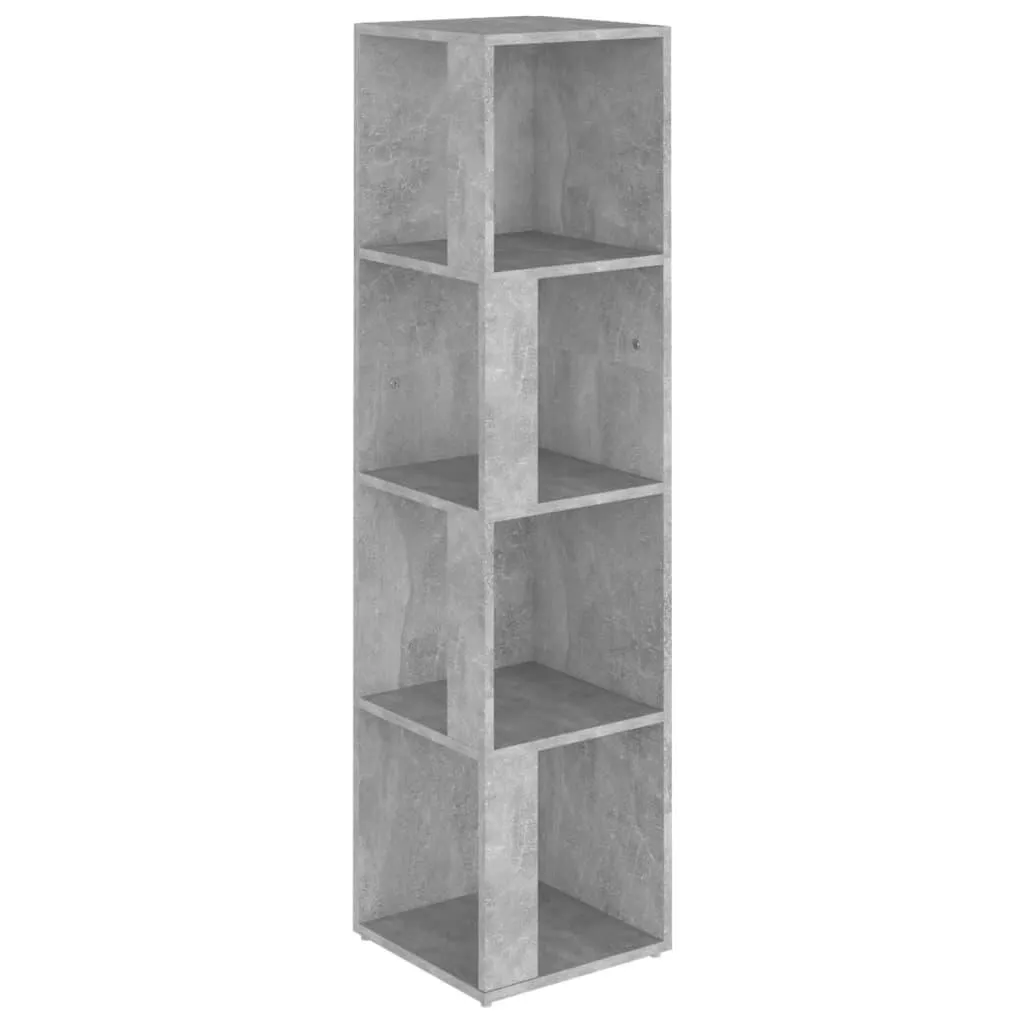 vidaXL Hengende hjørneskap betonggrå 33x33x132 cm sponplate