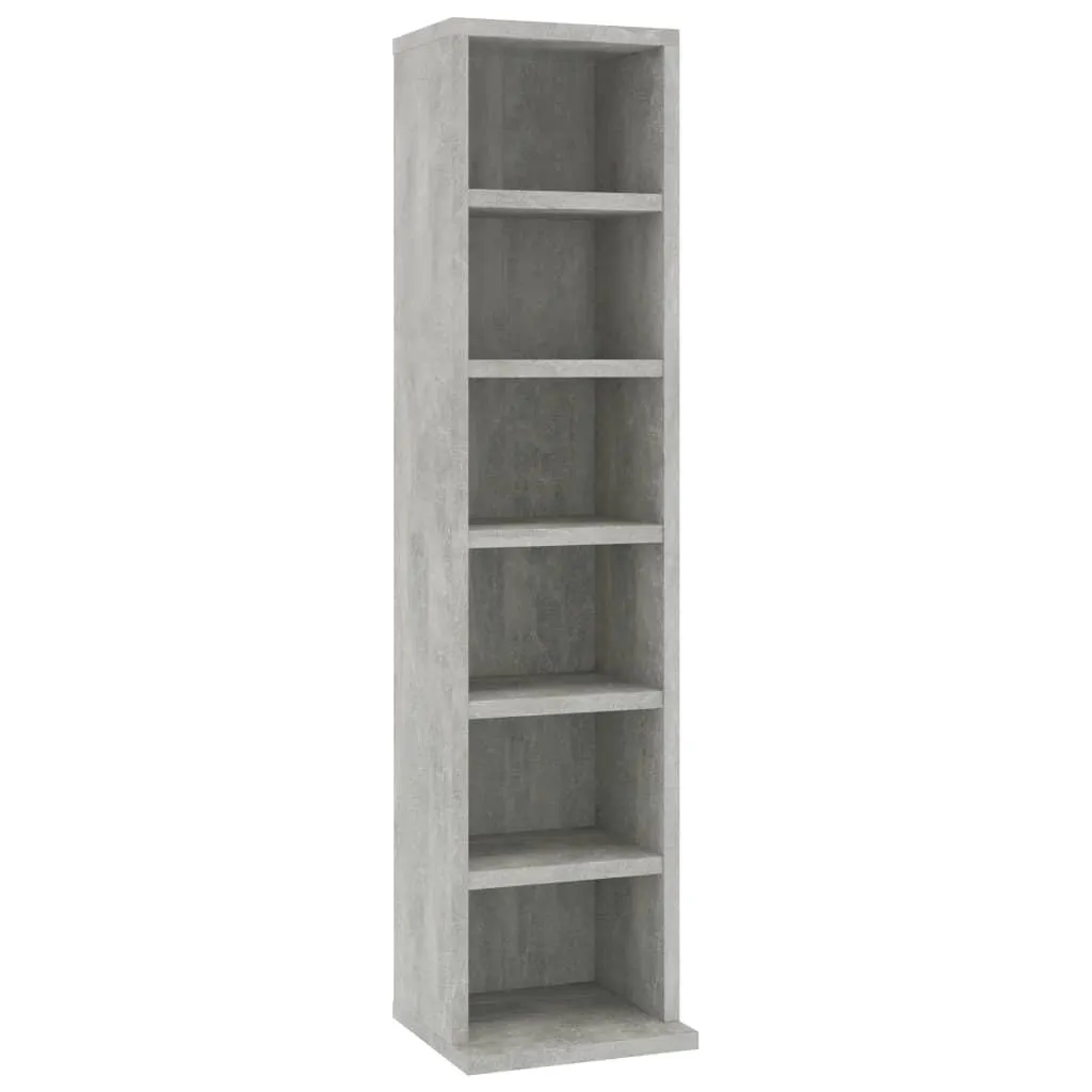 vidaXL CD-skap betonggrå 21x20x88 cm konstruert tre