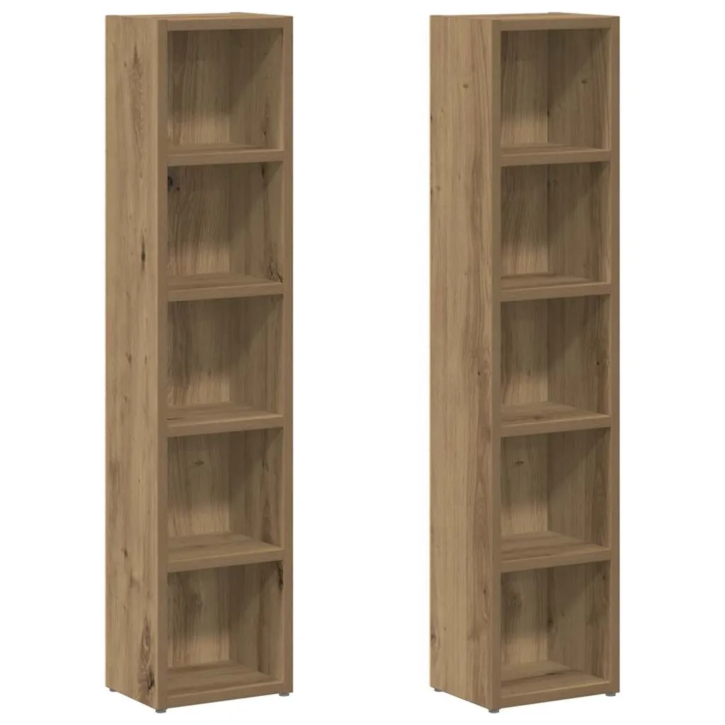 vidaXL CD-skap 2 stk artisan eik 21x16x93,5 cm konstruert tre