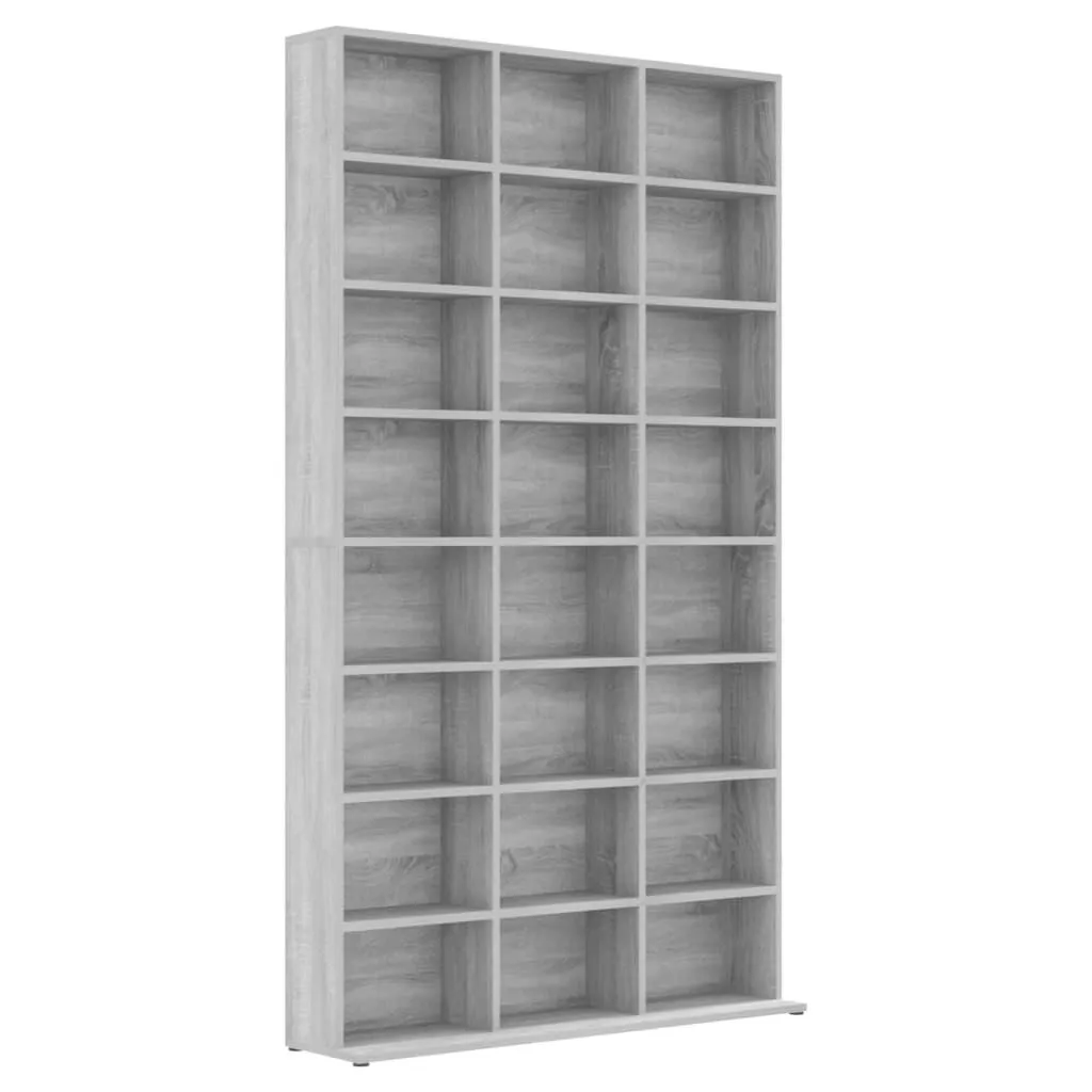 vidaXL CD-skap grå sonoma 102x23x177,5 cm konstruert tre