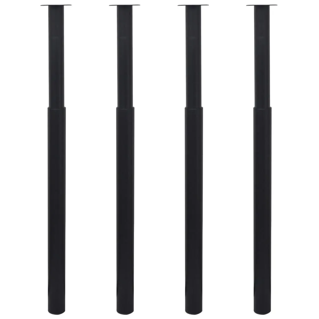 vidaXL Teleskopiske bordben 4 stk svart 710 mm-1100 mm