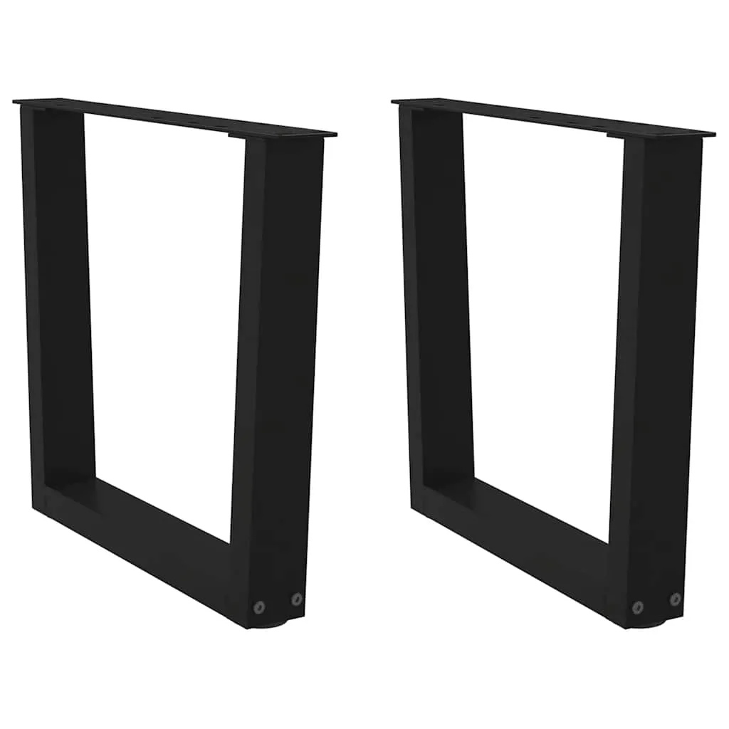 vidaXL Salongbordben V-formet 2 stk svart 50x(42-43,3) cm stål