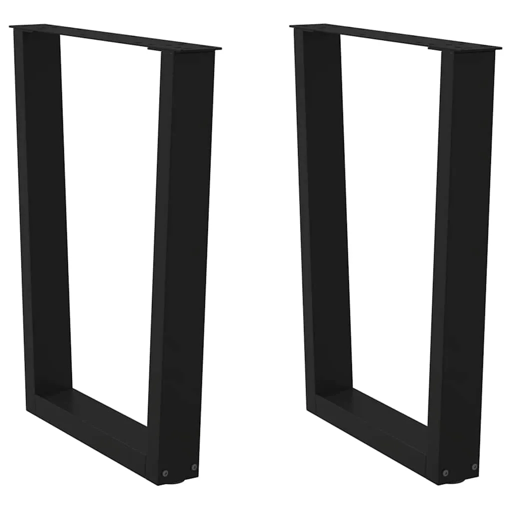 vidaXL Spisebordben V-formet 2 stk svart 70 x (72-73,3) cm stål