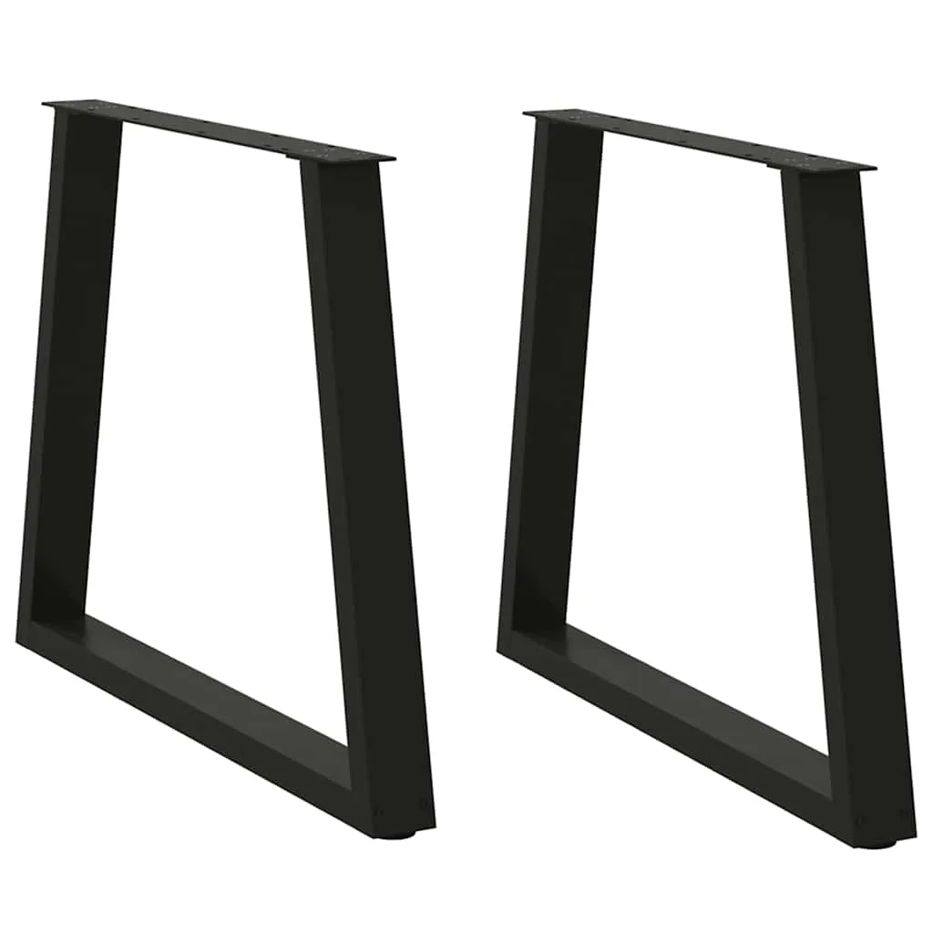 vidaXL Spisebordben V-formet 2 stk svart 70 x (72-73,3) cm stål