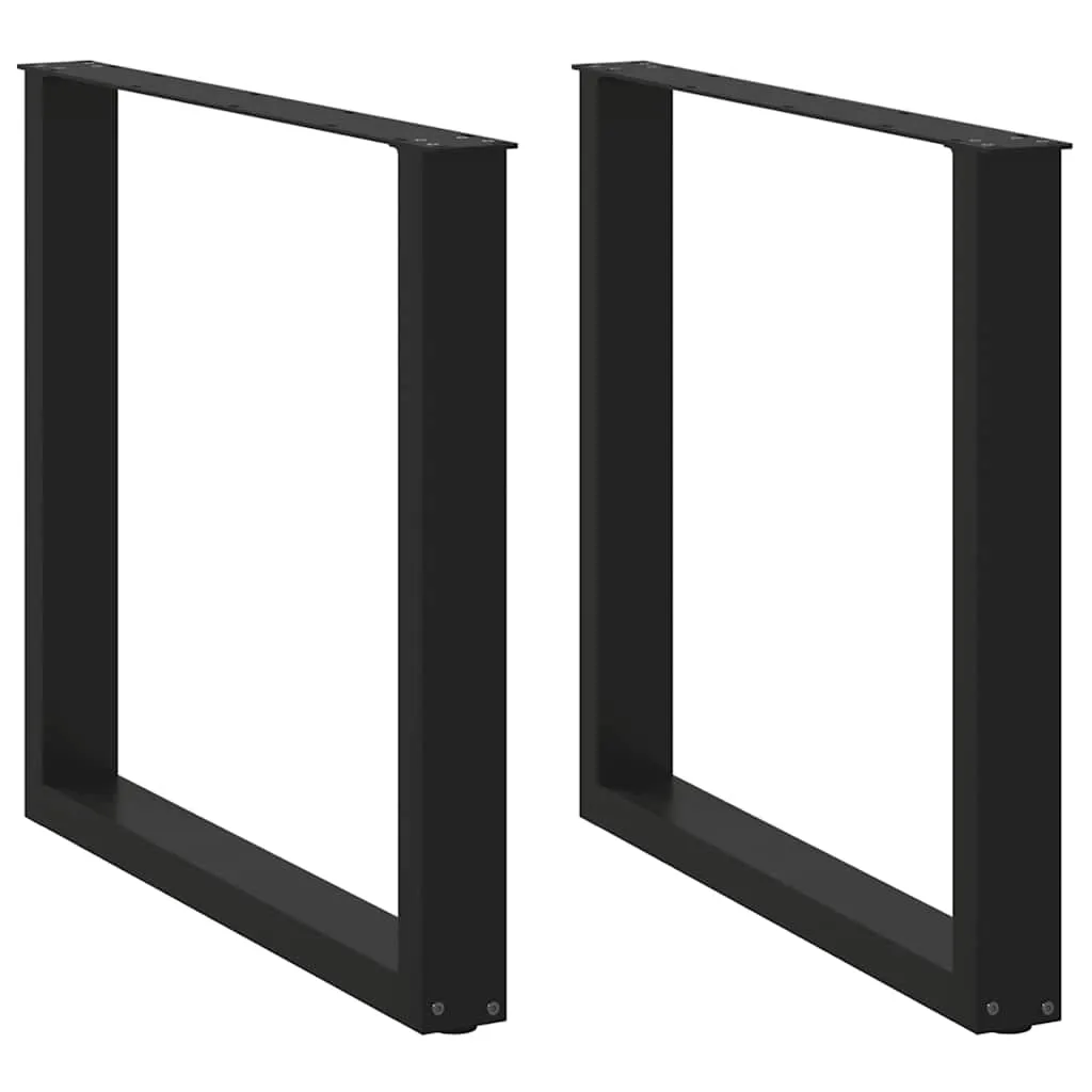 vidaXL Spisebordben U-formet 2 stk svart 80x(72-73) cm stål