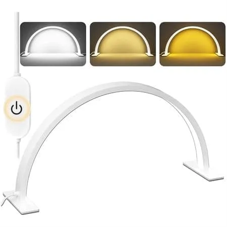 UNIQ halvmåne bue bordlampe for manikyr / øyenvippeforlengelser - hvit