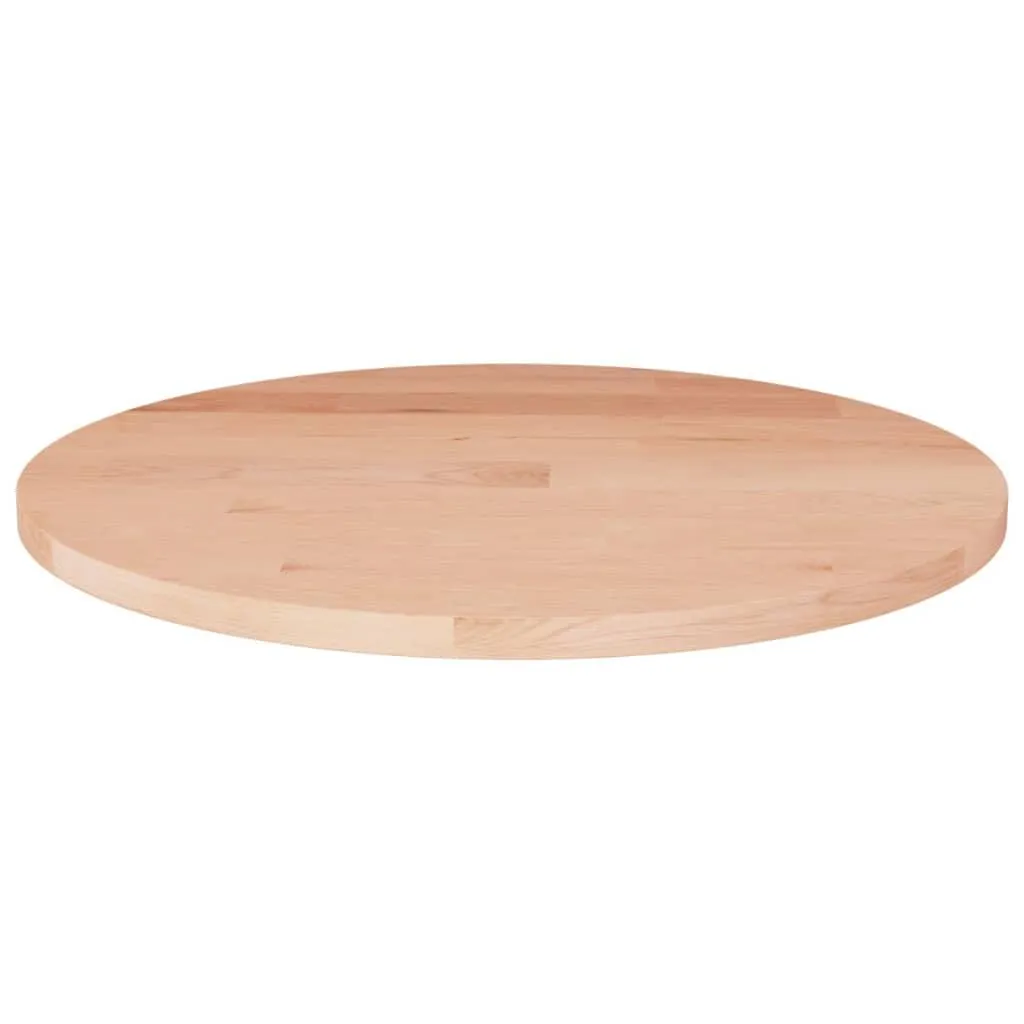 vidaXL Rund bordplate Ø50x1,5 cm ubehandlet heltre eik