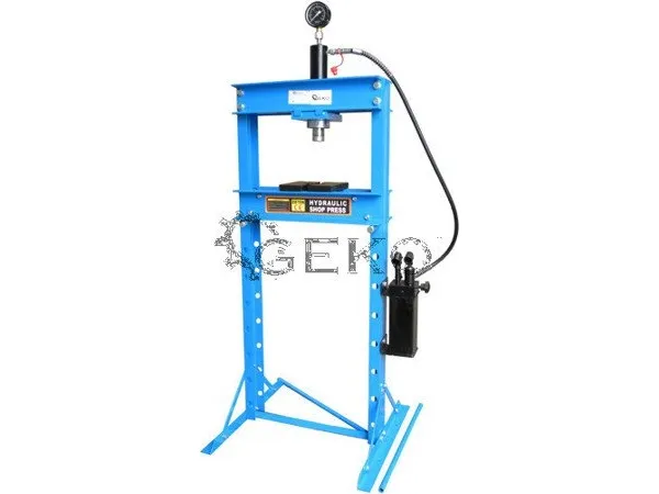GEKO hydraulisk presse 20T med manometer og to-trinns pumpe
