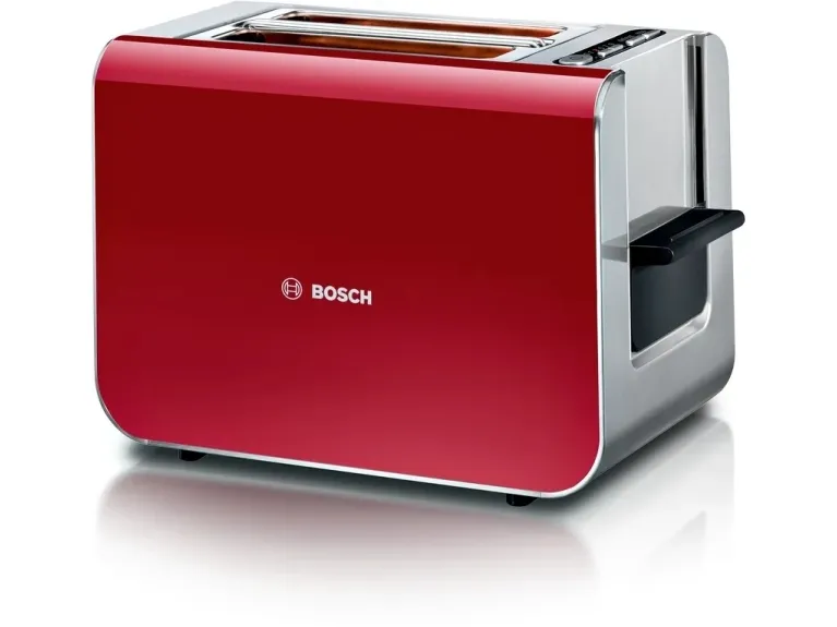 Bosch TAT8614N, 2 skiver, Rød, Rustfritt stål, Knapper, LED, 860 W