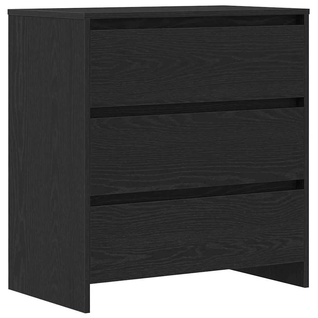vidaXL Skjenk svart eik 70x41x75 cm konstruert tre