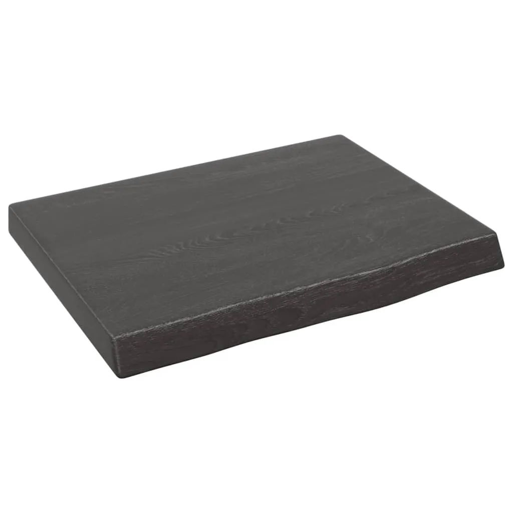 vidaXL Benkeplate til bad mørkebrun 40x30x(2-4) cm behandlet heltre
