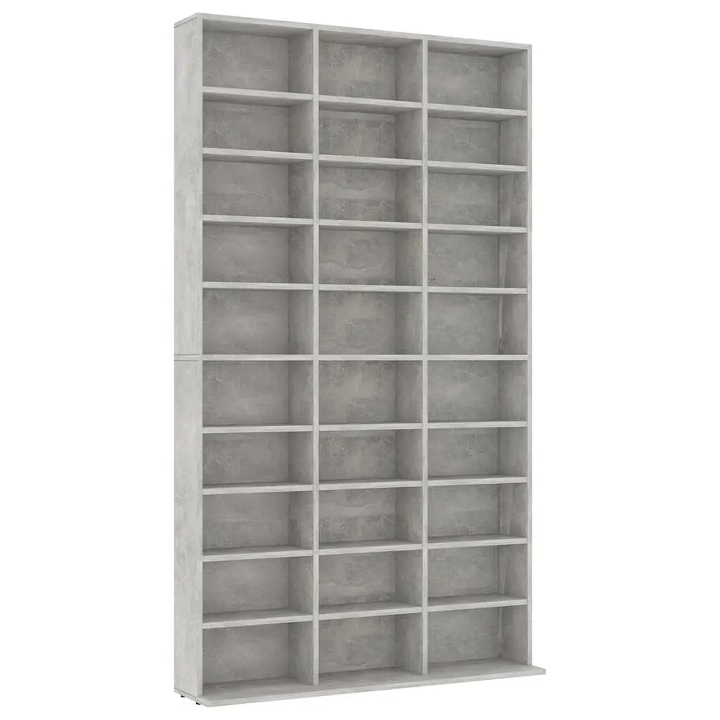 vidaXL CD-hylle betonggrå 102x16x177,5 cm konstruert tre