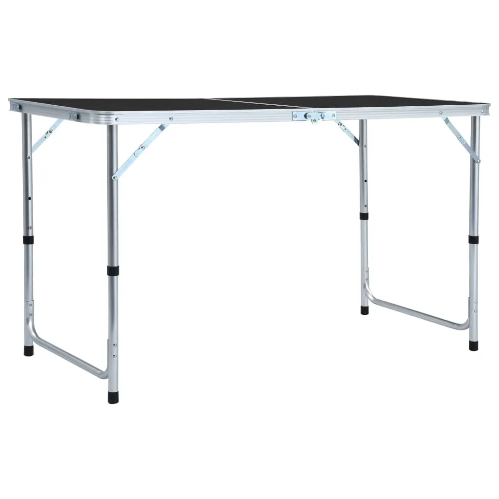 vidaXL Sammenleggbart campingbord grå aluminium 120x60 cm