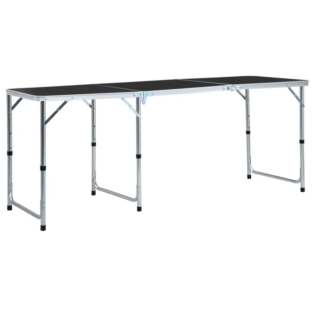 vidaXL Sammenleggbart campingbord grå aluminium 180x60 cm