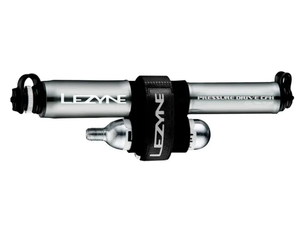 Lezyne håndpumpe Pressure Drive CFH | 120 psi | metallslange | CO2 + 1x 16g patron | grafitt