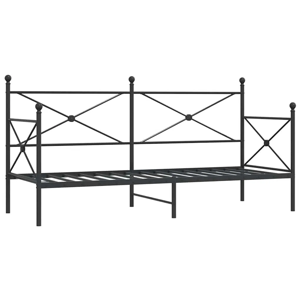 vidaXL Dagseng uten madrass svart 90x200 cm stål