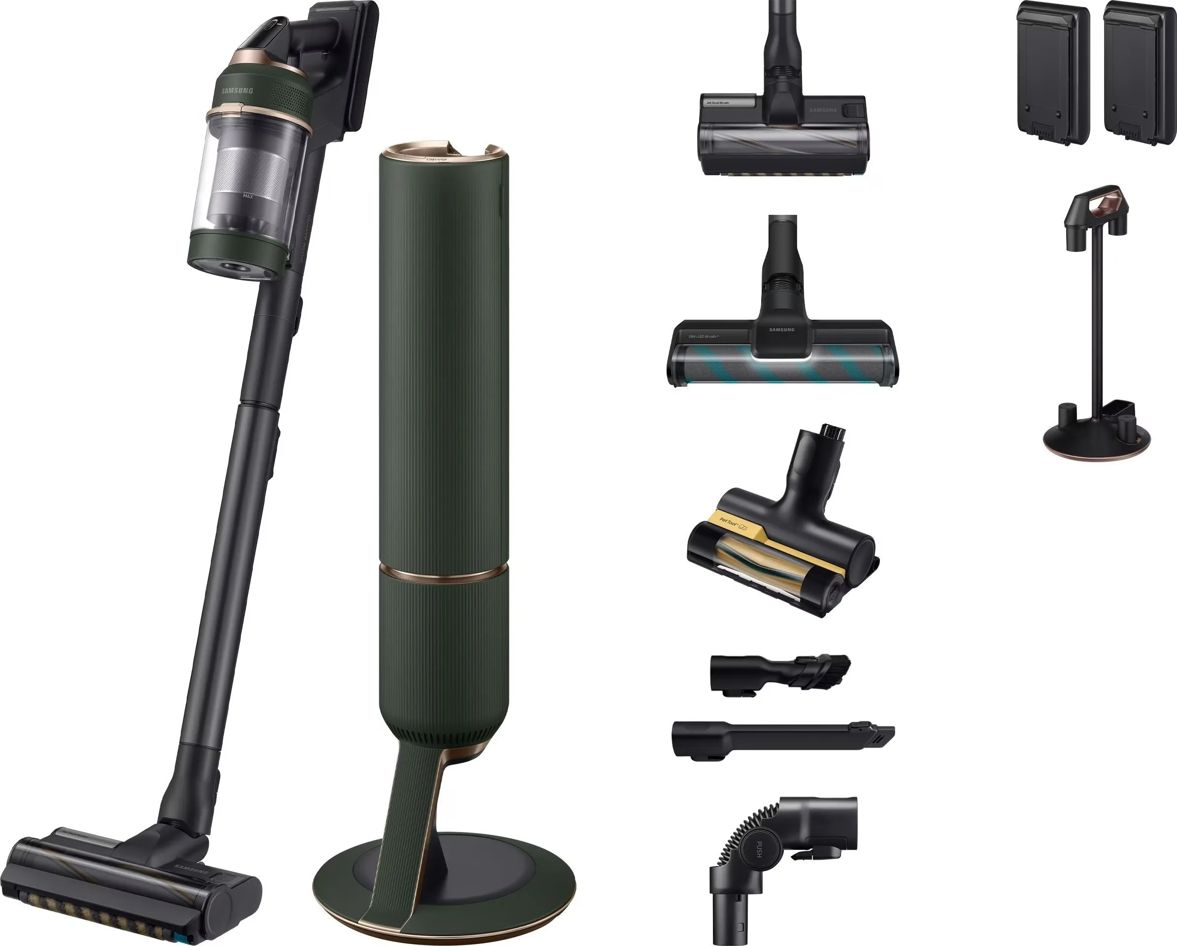 Samsung Bespoke Jet Plus Complete Extra trådløs støvsuger med Clean Station – Woody Green