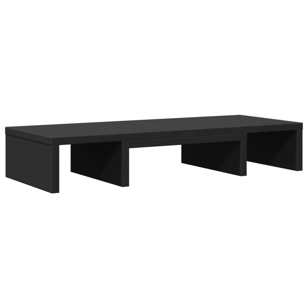 vidaXL Skjermstativ justerbar svart 60x24x10,5 cm konstruert tre