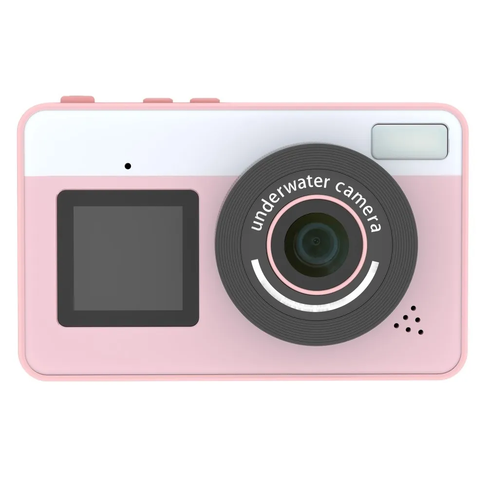 Digitalkamera Doble skjermer vanntett kamera + 32 GB kort + kortleser - rosa