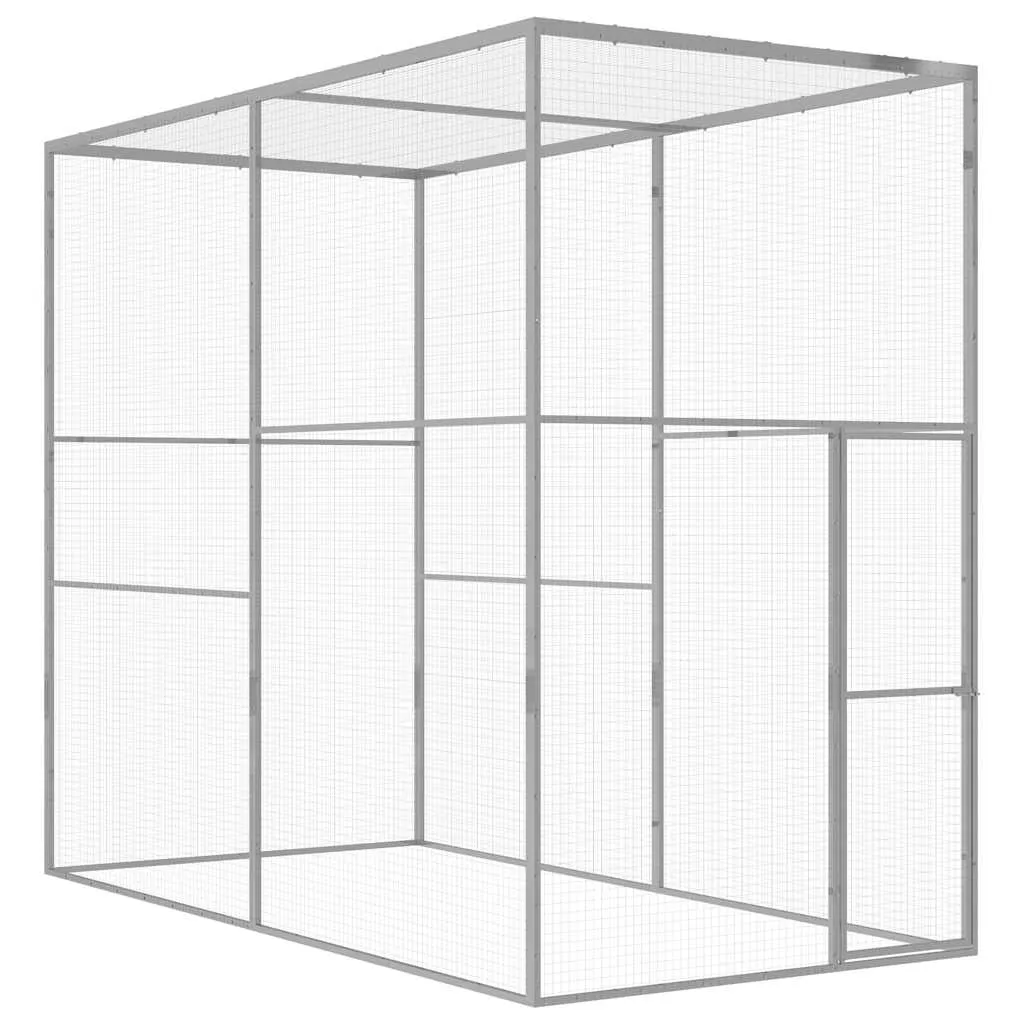 vidaXL Kattegård 3x1,5x2,5 m galvanisert stål