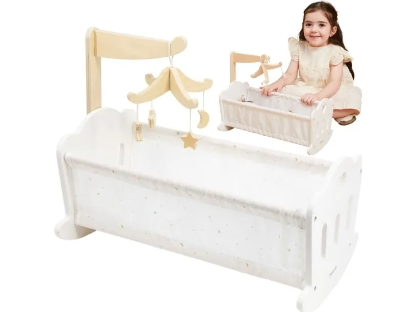Viga Toys dukkevugge i tre