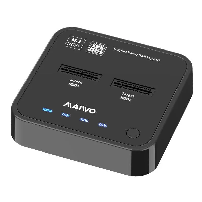 Maiwo K3016S Docking Station for harddisk Kloning av M.2 SAT SSD 5Gbps 1: 1 B & M-nøkkel