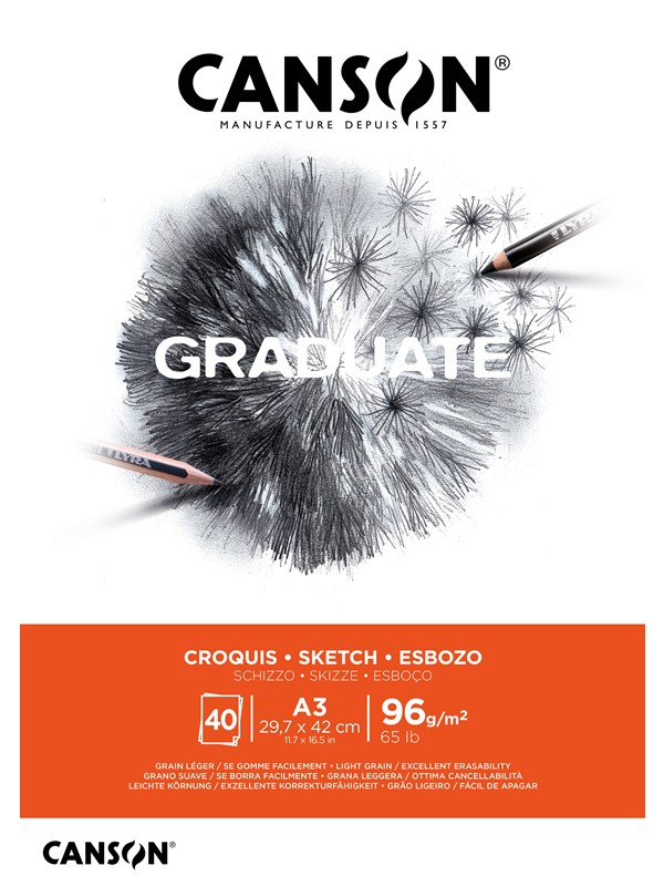 Canson Graduate Sketch Pad A3 96G 40 SH
