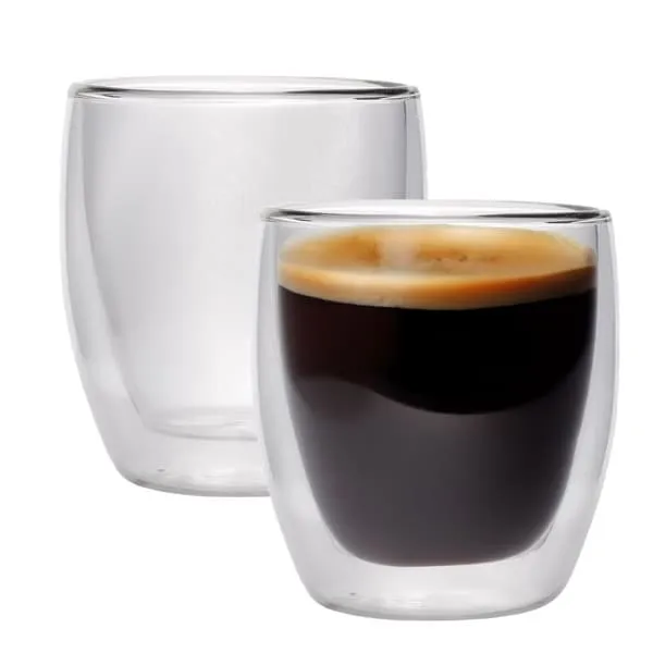 Dobbeltvegget Termoglass sett med Kaffeeglass i borosilikatglass Latte Macchiato-tekopper Teeglas Kaffekopper 200-300 ml