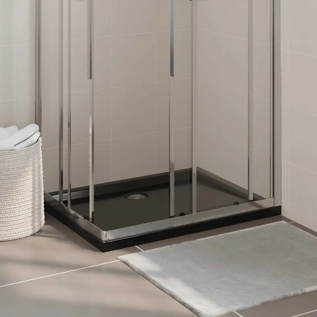 vidaXL Rektangulært dusjbrett ABS svart 70x90 cm