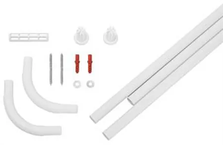 Csslr Plus hvid universal brusestang i aluminium - Ø20 mm - 80x80 cm, 90x90 cm, 80x90x80 cm, 90x80x90 cm eller 70x165 cm