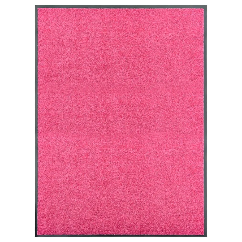 vidaXL Dørmatte vaskbar rosa 90x120 cm