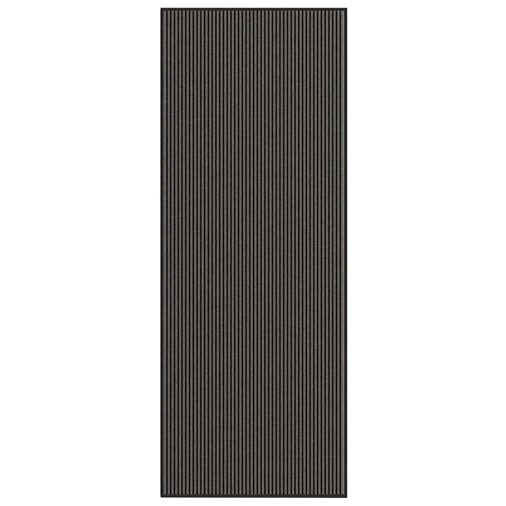 vidaXL Dørmatte Stripe Sort og Grå 115x300 cm
